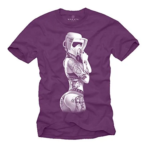 Strom Trooper Star - Tattoo T-Shirt Herren - Ink Wars lila M