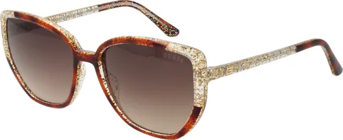GUESS Damen Sonnenbrille in Braun - Trendige Sonnenbrille mit quadratischen Gläsern, optimalem UV-Schutz und leichtem Kunststoffgestell. Ideal für stilbewusste Frauen, die Qualität und Design schätzen.