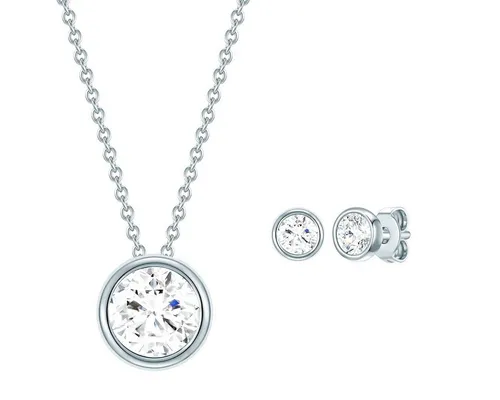 Rafaela Donata Schmuckset silber (3-tlg) - Elegantes Sterling Silber mit Swarovski® Kristallen - Schmuck-Sets aus 925 Sterlingsilber, minimalistisch und verziert mit funkelnden Swarovski® Kristallen. Perfekt für jeden Anlass und ein ideales Geschenk für Frauen, die dezenten Glamour lieben.
