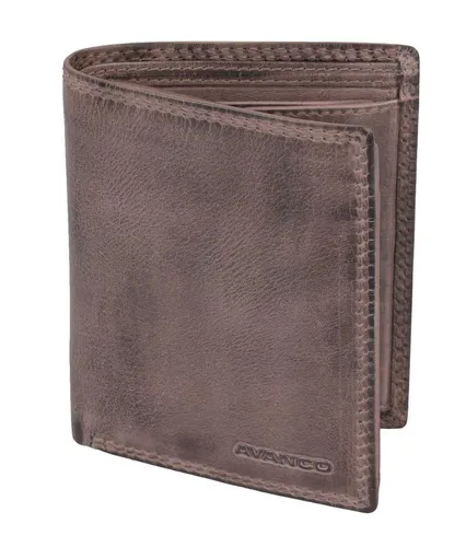 GlücksNugget Geldbörse aus Echtleder, grau - Elegante Kombibörse mit 10 Kreditkartenfächern, einem Sichtfenster für Fotos und praktischem Kleingeldfach. Ideal für Ordnung und Sicherheit dank RFID Ausleseschutz.