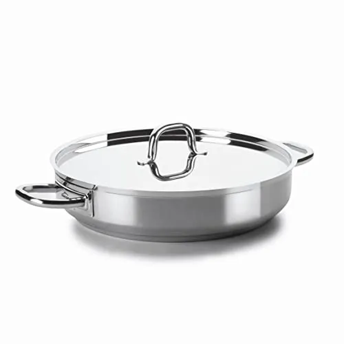 LACOR 54640 Pfanne mit Deckel 40 cm Chef Luxe - Hochwertige Pfanne mit Deckel, ideal für Profiköche und Hobbyköche, bietet optimale Wärmeverteilung und ist spülmaschinenfest.