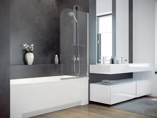 Badewannenabtrennung Faltwand 75x130 cm aus 6 mm Glas - Elegante Duschabtrennung aus gehärtetem Glas für Ihr Badezimmer. Mit einem schiebbaren Öffnungsmechanismus und ISO-zertifizierter Qualität bietet sie sowohl Funktionalität als auch Stil.