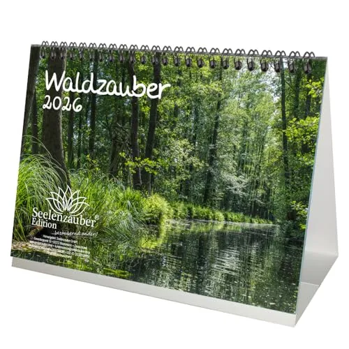Waldzauber DIN A5 Tischkalender für 2026 Baum Bäume Wald Natur - Seelenzauber