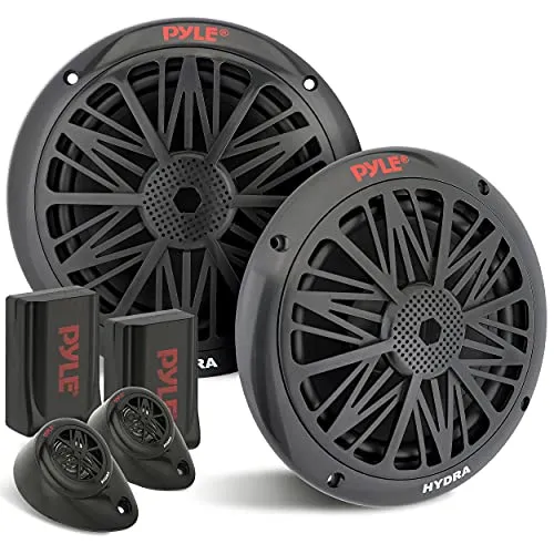 Pyle 200 Watt Marine-Boots-Lautsprechersystem, wetterfest, Dual-2-Wege-Lautsprecher, 16,5 cm, mit 85 Hz
