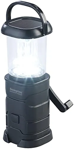 Semptec Urban Survival Technology Kurbellampe mit Solar: LED-Camping-Laterne, lädt per Dynamo, Solar und USB, 300 mAh, 60 Lumen (LED Kurbellampe, Camping)