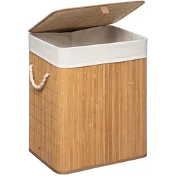 5five Wäschekorb 60L aus Bambus - Eleganter Wäschekorb aus strapazierfähigem Bambus, perfekt für nachhaltige Haushalte und mit 60L Volumen für viel Stauraum.