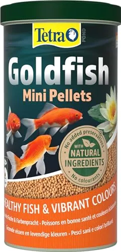 Tetra Pond Goldfish Mini Pellets - Fischfutter für kleine Goldfische und Kaltwasserfische im Teich, 1 L Dose