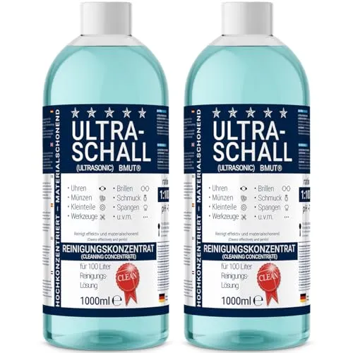 2x 1000ml Ultraschallreiniger Konzentrat für Schmuck, Brillen & Uhren