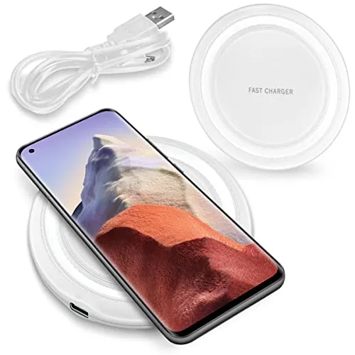 Qi Induktive Ladegerät kompatibel für Xiaomi 15 14 13 12 11 Ladestation 15W 10W 7,5W 5W Kabelloser Universal Charger, Modell:M03_15W_Weiß