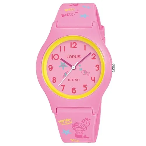 LORUS Quarzuhr RRX49HX9 - Armbanduhren mit digitalem Zifferblatt und 10 Bar Wasserdichtigkeit, ideal für Sport und Alltag, in stylischem rosa Design.