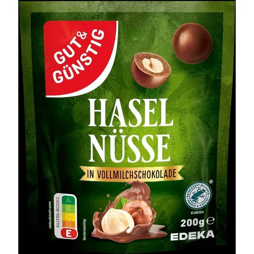GUT&GÜNSTIG HASELNÜSSE IN VOLLMILCHSCHOKOLADE 200,0 g