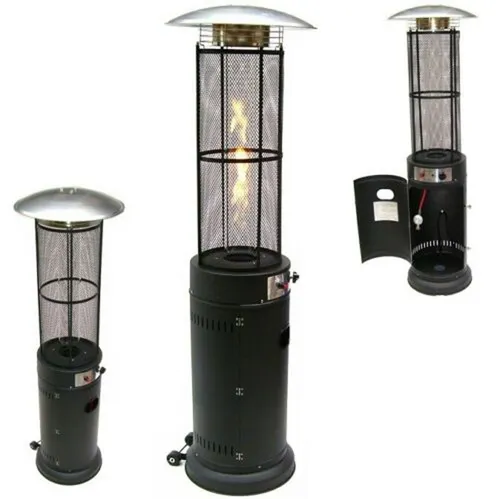 Gasheizer Feuersäule 56703 - 11 kW Heizstrahler für Terrasse - Heizstrahler für Terrassen, bietet stufenlose Wärme von 5-11 kW und ein ästhetisches Design mit lodernder Flamme, ideal für gemütliche Abende im Freien.