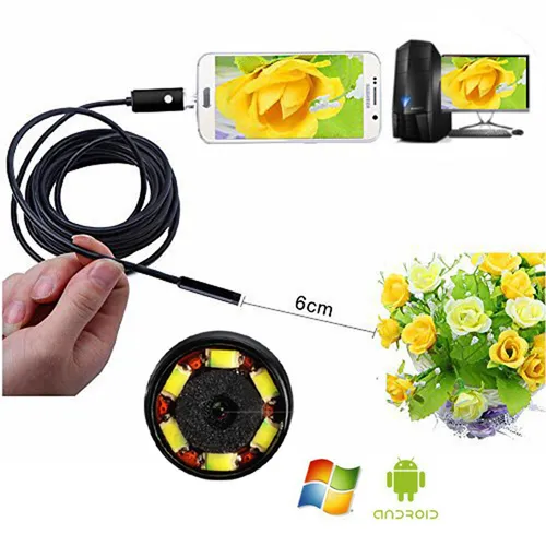 A49C Endoskop Kamera Wasserdicht 7mm USB Inspektion Kamera mit 6 LED Android PC