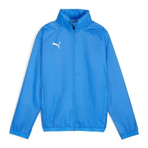 Puma Teamgoal All Weather Jack Kinder - Royal - Sportjacke für Kinder, wasserabweisend und atmungsaktiv, ideal für Aktivitäten bei jedem Wetter. Mit verstellbarer Kapuze und praktischen Reißverschlusstaschen.