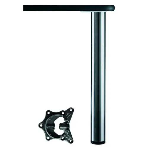 Stützfuß 645811 Alto verstellbar 71 x 6 cm Edelstahl-Optik - Verstellbarer Tischfuß in Edelstahloptik, ideal für Küche und Büro. Robuste Stahlrohrkonstruktion sorgt für Stabilität und Langlebigkeit.