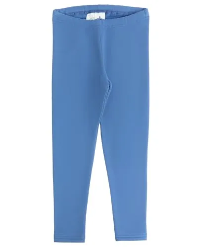 Leela Cotton Kinder Warm Leggings Bio-Baumwolle Hose (DE/NL/SE/PL, Numerisch, 128, Regular, Enzianblau)