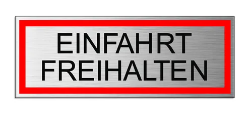 Schild Einfahrt freihalten Hinweisschild Aluminium 17,5 x 6,5 cm selbstkebend