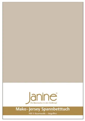 Janine Spannbetttuch 5007 Mako Jersey 140/200 bis 160/200 cm - Hautsympathisches Spannbetttuch aus 100% Baumwolle, ideal für Matratzen bis 26 cm Höhe. Pflegeleicht, waschbar bis 60°C und bügelfrei - für höchsten Schlafkomfort!