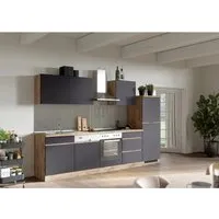 Produktbild Held Möbel Küchenzeile Turin 300 cm in Graphit-Wotaneiche mit E-Geräten