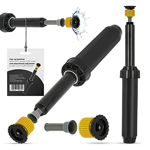 Versenkregner Rasensprenger 10cm Verstellbare Sprinklerdüse 360° 3m Universelle Professionelle Bewässerung für Rasenflächen Garten Pflanzbeete Sprinkleranlage Automatischer Sprinklersatz