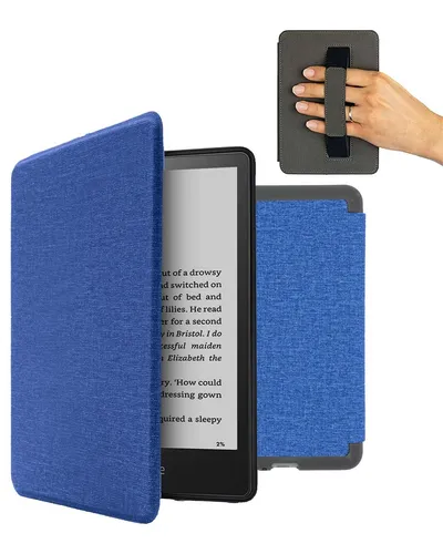 Hülle für Amazon Kindle Paperwhite 11. Generation ab 2021 Flip Case Dunkel Blau