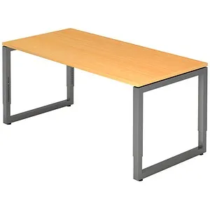 Rando Schreibtisch, manuell höheneinstellbar, Buche - Kinderschreibtisch mit höhenverstellbarer Tischplatte (65-85 cm) für ergonomisches Arbeiten, ideal für wachsende Kinder und flexibles Lernen.
