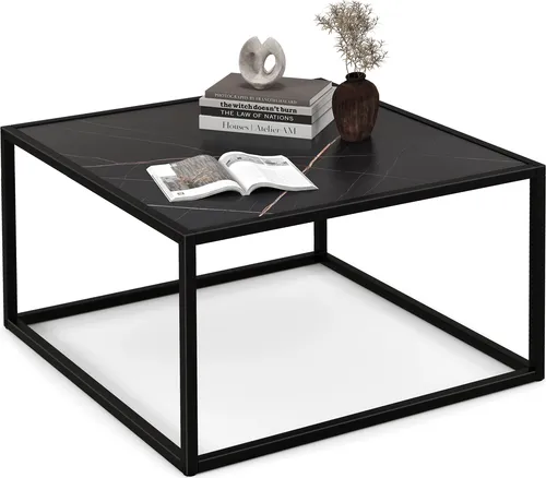 COSTWAY Couchtisch Marmor Optik in schwarz von Costway
