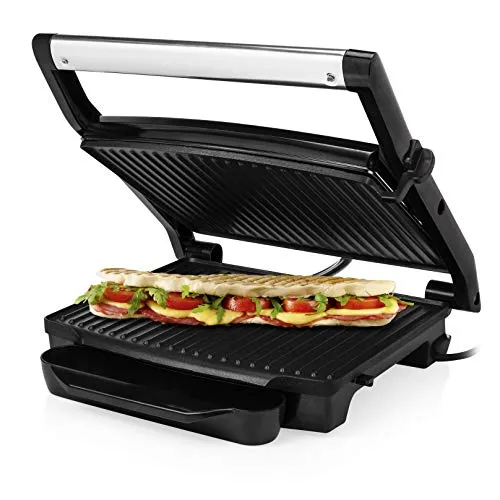 Princess Kontaktgrill - 2000 Watt Panini Grill mit Edelstahl - Grills: Leistungsstarker Kontaktgrill mit 30x24 cm Grillfläche, ideal für vielseitige Zubereitung von Sandwiches, Fleisch und Gemüse. Antihaftbeschichtet und schnell einsatzbereit.