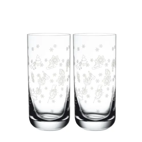 Villeroy & Boch Toy's Delight Longdrink-Glas Set - 2-teiliges Set aus brillantem Kristallglas, spülmaschinenfest und ideal für festliche Weihnachtscocktails – ein perfektes Geschenk für die Adventszeit.
