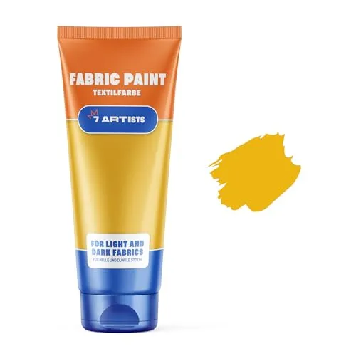 Artists Textilfarbe Gelb 60 ml – Stoffmalfarben Waschfest für Kleidung, Sneaker & Leder | Permanent Textilfarbe Waschmaschinenfest | Stofffarbe ohne Bügeln für T-Shirt, Jeans & Taschen 7