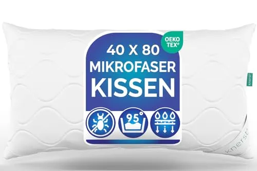 KNERST Kopfkissen Microfaser KomfortFlex - Kissen für Seitschläfer, Rückenschläfer und Bauchschläfer, waschbar bis 95°C, allergikerfreundlich und atmungsaktiv für ein optimales Schlafklima.