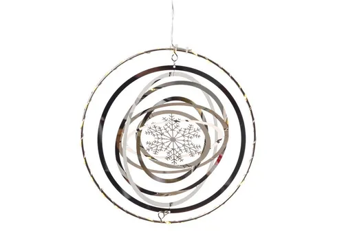 MARELIDA LED Dekoobjekt LED Kreis mit Schneeflocke 3D Dekohänger Weihnachten Fensterdeko Timer, LED Classic, warmweiß (2100K bis 3000K)