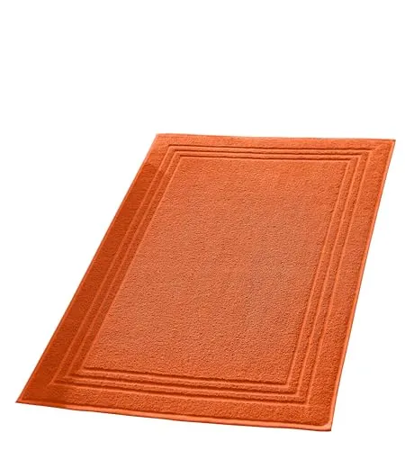 Erwin Müller Badteppich, Badematte, Duschvorleger Heidelberg 100% Baumwolle orange Größe 50x80 cm - sehr weich, schnell trocknend, strapazierstark
