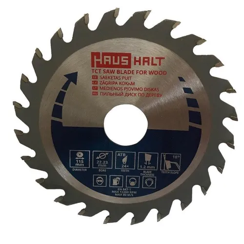 Sägeblatt 115mm Kreissägeblatt für Holz, 24 Zähne, Innen 22,23mm