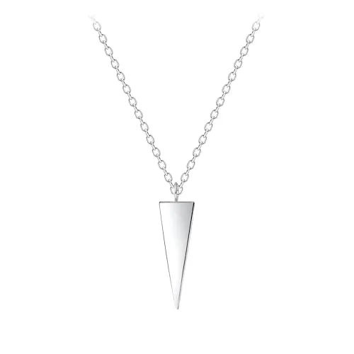 MONKIMAU Damen Halskette Dreieck 925 Sterling Silber - Frauen Halskette, Silberkette, Halsschmuck, Anhänger - hypoallergen, nickelfrei & verstellbar - hochwertiger Damenschmuck