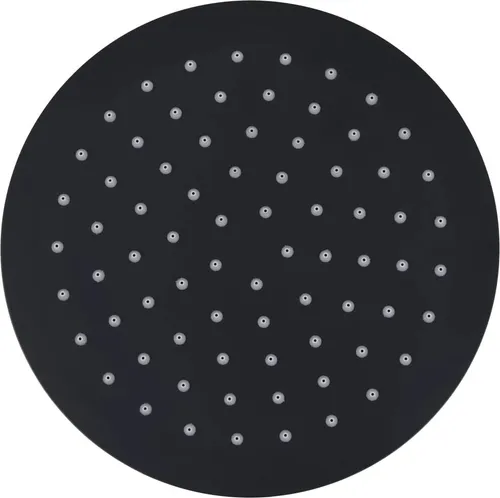 vidaXL Regenbrause Edelstahl 20 cm Rund Schwarz