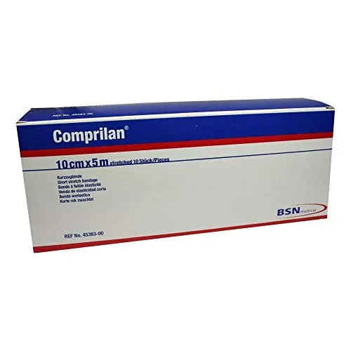 COMPRILAN elastische Binde 10 cm x 5 m - 10 Stück - Binden für optimale Unterstützung und Kompression, ideal für die Wundversorgung und Verletzungsbehandlung