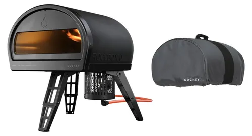 Gozney Roccbox Pizzaofen Matt Schwarz Basis-Paket mit Abdeckhaube - Genießen Sie Pizza in Restaurantqualität mit dem tragbaren Gozney Roccbox Pizzaofen. Er erreicht 500°C und bietet eine einfache Handhabung für unvergessliche Pizza-Partys im Garten.
