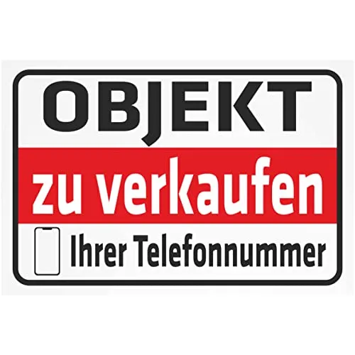Indigos UG Aufkleber Objekt Telefonnummer 200x150 mm Hotel, Firma, Schutz, Kita, Arzt, Praxis, Wohnung Sicherheit Warnung