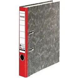 Falken Ordner Schmal DIN A4 50 mm Rot 2 Ringe S50 Pappkarton Wolkenmarmor