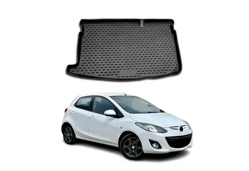 Kofferraummatte für Mazda 2 (2007-2014) - Gummi TPE Schwarz - Fussmatten & Laderaumwannen: Wasserfest und hitzebeständig, bietet optimalen Schutz für Ihren Kofferraum. Einfache Installation und leicht zu reinigen!