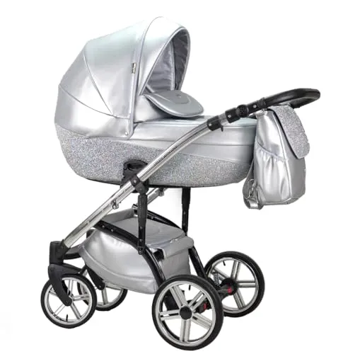 Elcar Kinderwagen-Set 2 in 1 Vip Lux inkl. Sportsitz - 11 Teile - in Silver