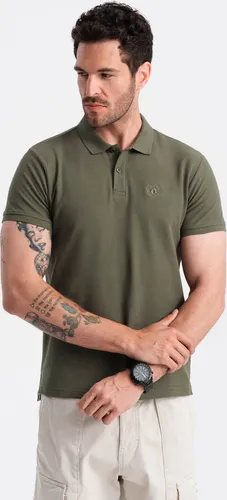 Ombre Clothing Herren-T-Shirt Venolas olive M - Elegantes Herren-Poloshirt aus 100% Baumwolle in Dunkelolivgrün, ideal für lässige Anlässe. Der klassische Schnitt und der bequeme Tasten-Verschluss sorgen für optimalen Tragekomfort und Stil.