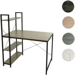 Schreibtisch mit Regal HWC-K81 - Kinderschreibtisch mit 4 Regalen für optimalen Stauraum, stabiler Metallrahmen und flexible Montagemöglichkeiten für individuelles Design.