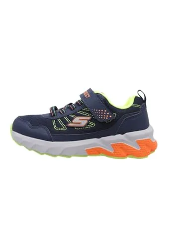 Skechers Elite Sport Tread Spec-Stride Sneaker Blau EU 30 - Sneaker für Jungen mit atmungsaktiver Air-Cooled Goga Mat™-Einlegesohle für optimalen Komfort und Dämpfung. Einfaches An- und Ausziehen durch verstellbaren Spannriemen und Stretchschnürsenkel.