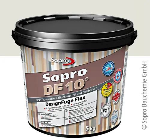 Sopro DF 10 Fliesen 5 kg Design Fuge Fugenmasse Fugenmörtel 1-10mm hellgrau-16