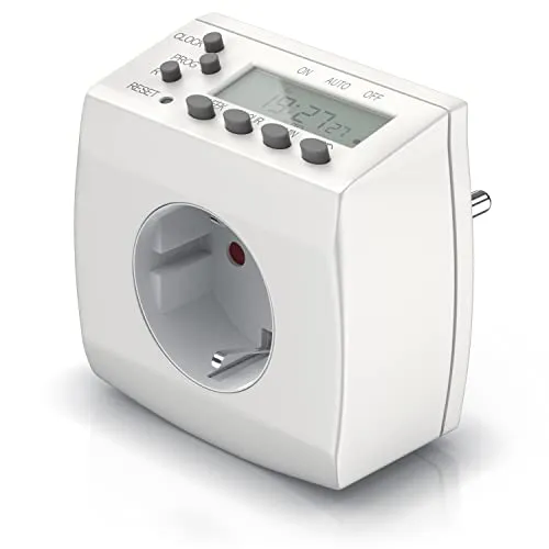 Bearware Digitale Zeitschaltuhr - Zeitschaltuhr mit 8 konfigurierbaren Programmen, minutengenau einstellbar und LCD-Display für einfache Bedienung. Ideal für präzise Steuerung Ihrer elektrischen Geräte.
