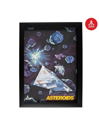 Offizielle Atari 3D-Gaming-Wandkunst – Asteroids Sammlung in schwarz von Thumbs Up