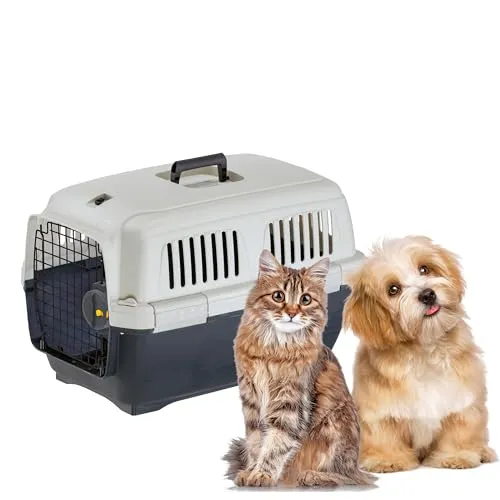 Ferplast Katzentransportbox Clipper 2, Hundetransportbox, IATA-zugelassene Reisebox, Haustiertransportbox für kleine Hunde und Katzen bis 8 kg