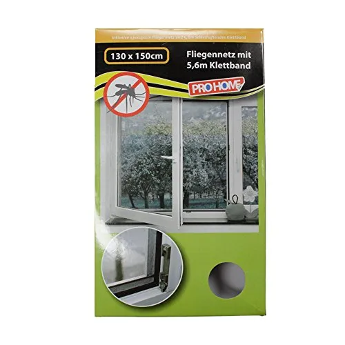 Fliegennetz 130x150cm Mückennetz 5,6m Klettband Fliegengitter Schwarz Insektennetz #233